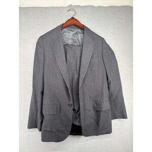 Perkins 2 Piece Suit Set‎ Tailor Made Pants & Coat Blazer Custom Gray Pinstripe